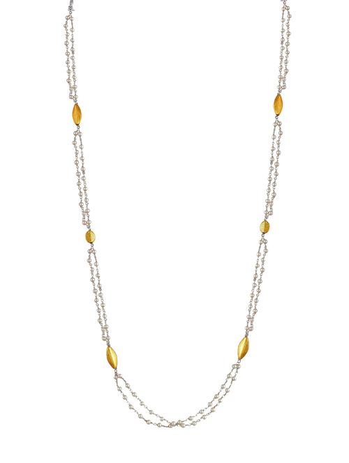 white brass long necklace - 17608338 - Very Small Image - 1