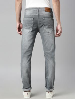 grey light washed slashed knee denim jeans - 17608354 - Standard Image - 3