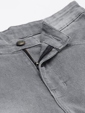 grey light washed slashed knee denim jeans - 17608354 - Standard Image - 5