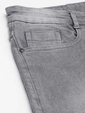 grey light washed slashed knee denim jeans - 17608354 - Standard Image - 6