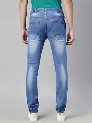 blue washed denim jogger - 17608360 - Standard Image - 3