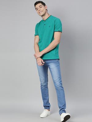 blue washed denim jogger - 17608360 - Standard Image - 4