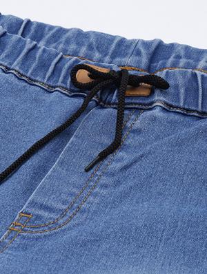 blue washed denim jogger - 17608360 - Standard Image - 5