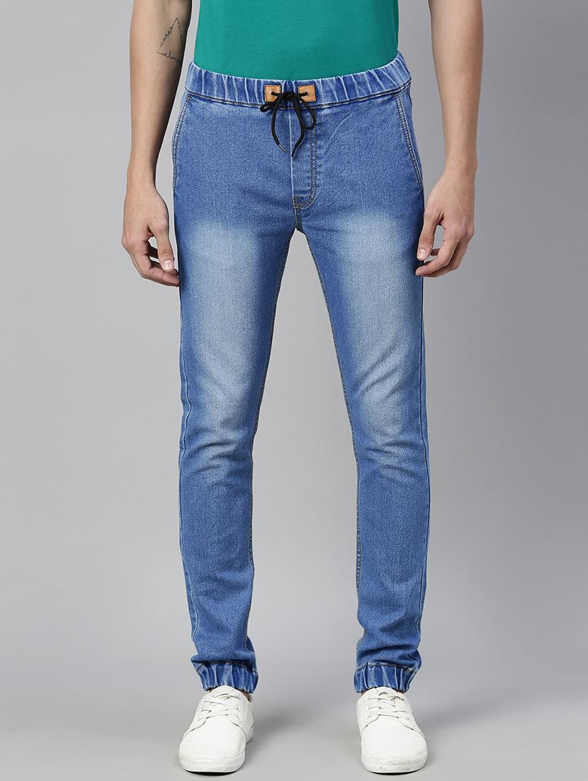 blue washed denim jogger - 17608360 - Zoom Image - 1