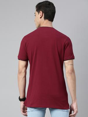 maroon solid t-shirt - 17608364 - Standard Image - 3