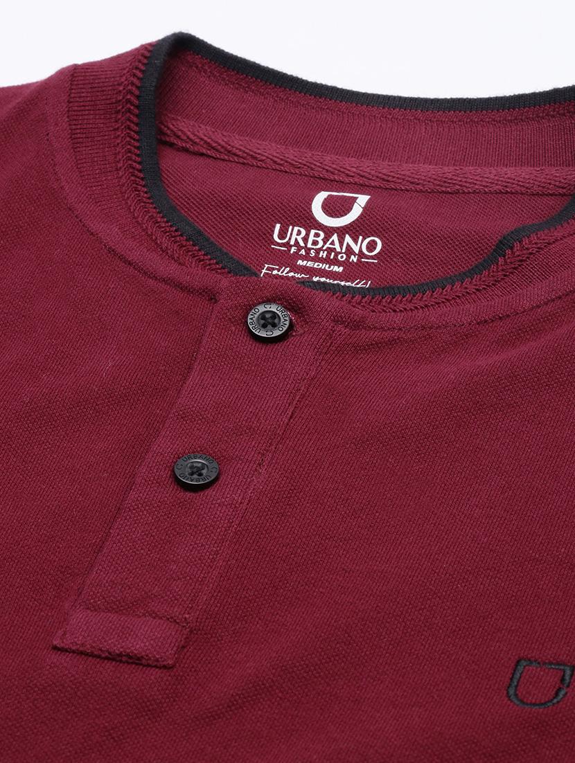 maroon solid t-shirt - 17608364 - Zoom Image - 5