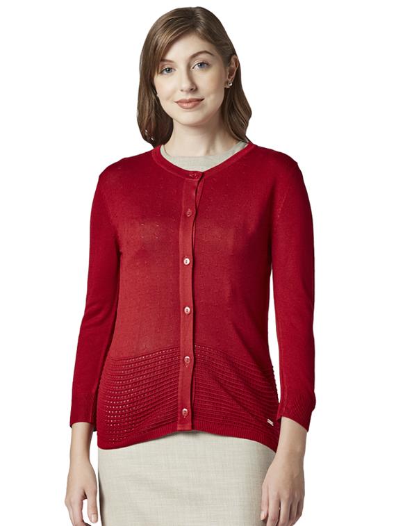 v-neck solid cardigan - 17608566 - Zoom Image - 1