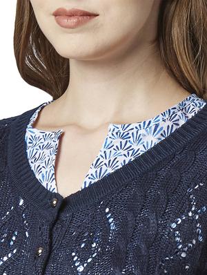 v-neck textured cardigan - 17608579 - Standard Image - 5