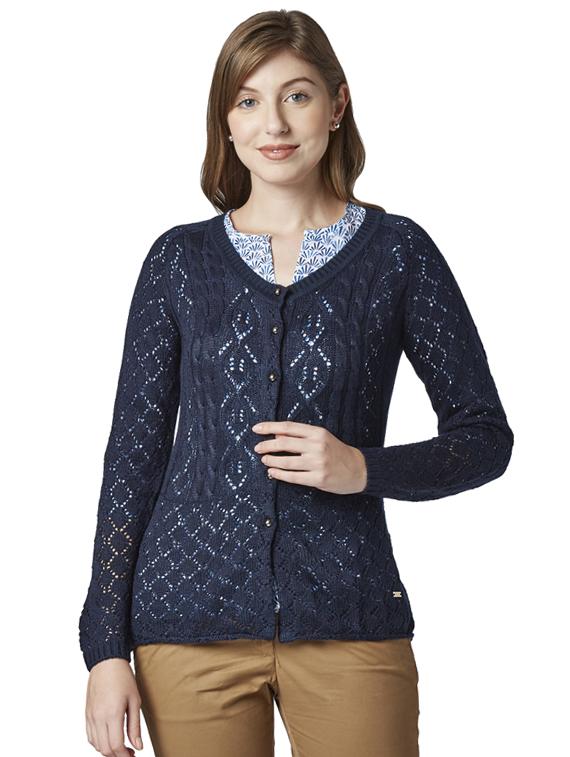 v-neck textured cardigan - 17608579 - Zoom Image - 1