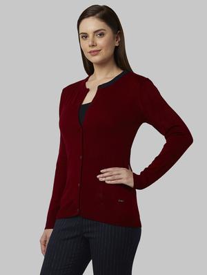 bottle green solid cardigan - 17608586 - Standard Image - 2