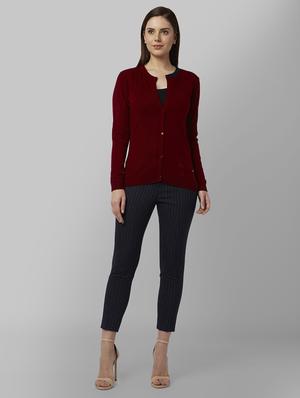 bottle green solid cardigan - 17608586 - Standard Image - 4