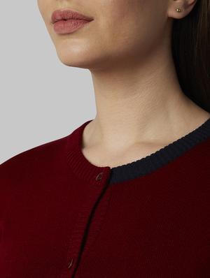 bottle green solid cardigan - 17608586 - Standard Image - 5