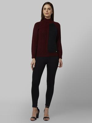 turtle neck color block pullover - 17608619 - Standard Image - 4