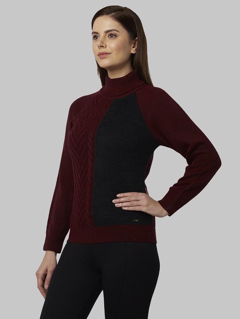 turtle neck color block pullover - 17608619 - Zoom Image - 2