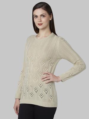 round neck solid pullover - 17608629 - Standard Image - 2