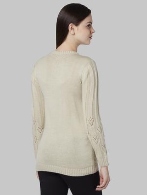 round neck solid pullover - 17608629 - Standard Image - 3