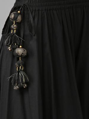 black cotton kurta sharara set - 17608660 - Standard Image - 5