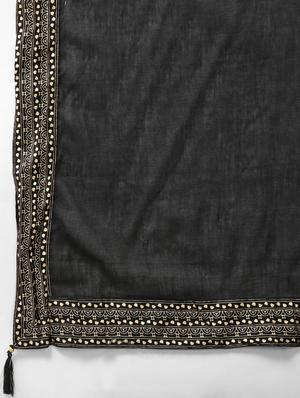 black cotton kurta sharara set - 17608660 - Standard Image - 6
