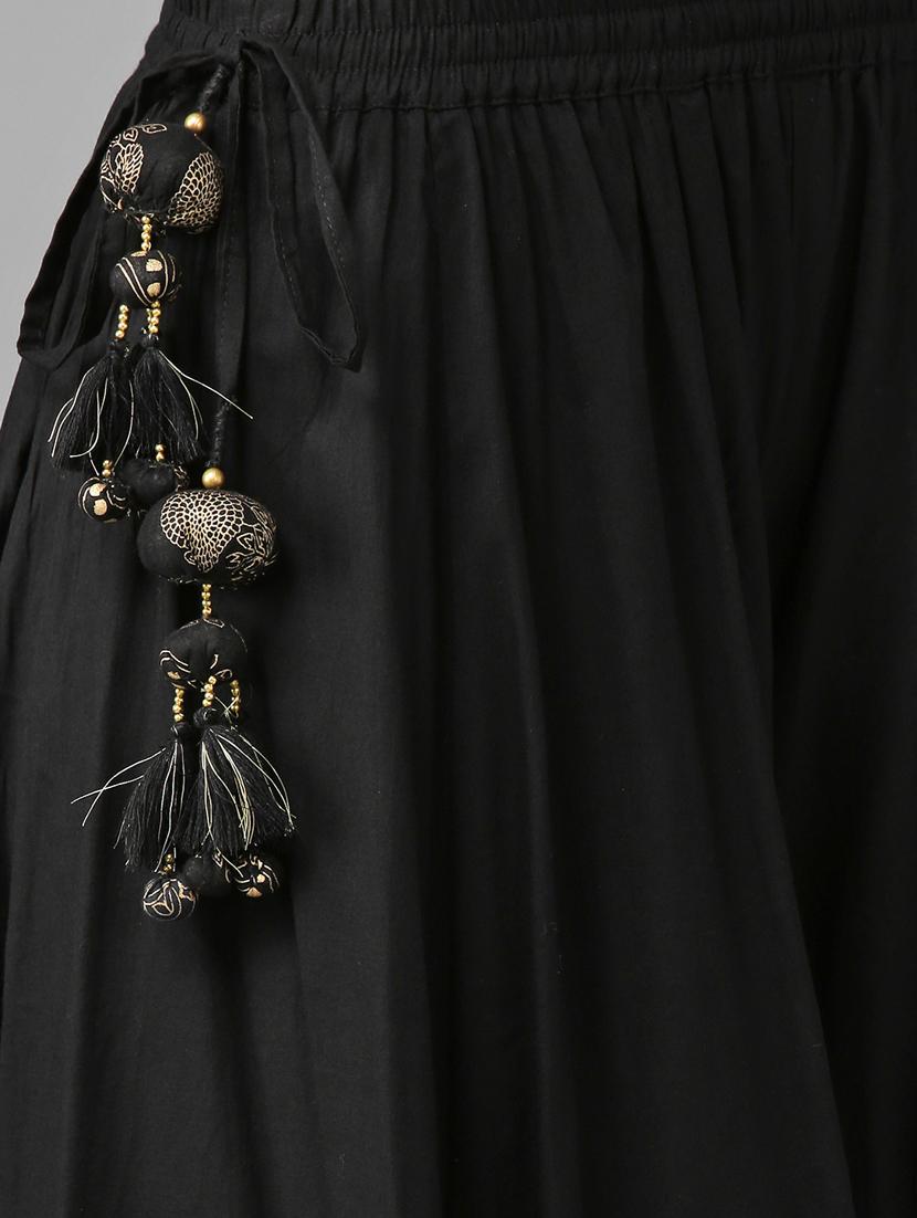 black cotton kurta sharara set - 17608660 - Zoom Image - 5