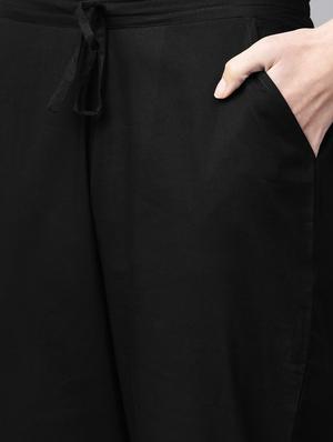 black cotton kurta pant set - 17608674 - Standard Image - 6