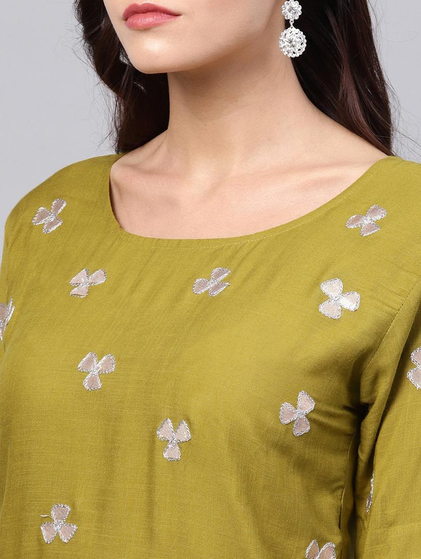 green rayon kurta sharara set - 17608679 - Zoom Image - 4