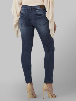 mid rise distressed jeans - 17608764 - Standard Image - 3