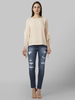 mid rise distressed jeans - 17608764 - Standard Image - 4