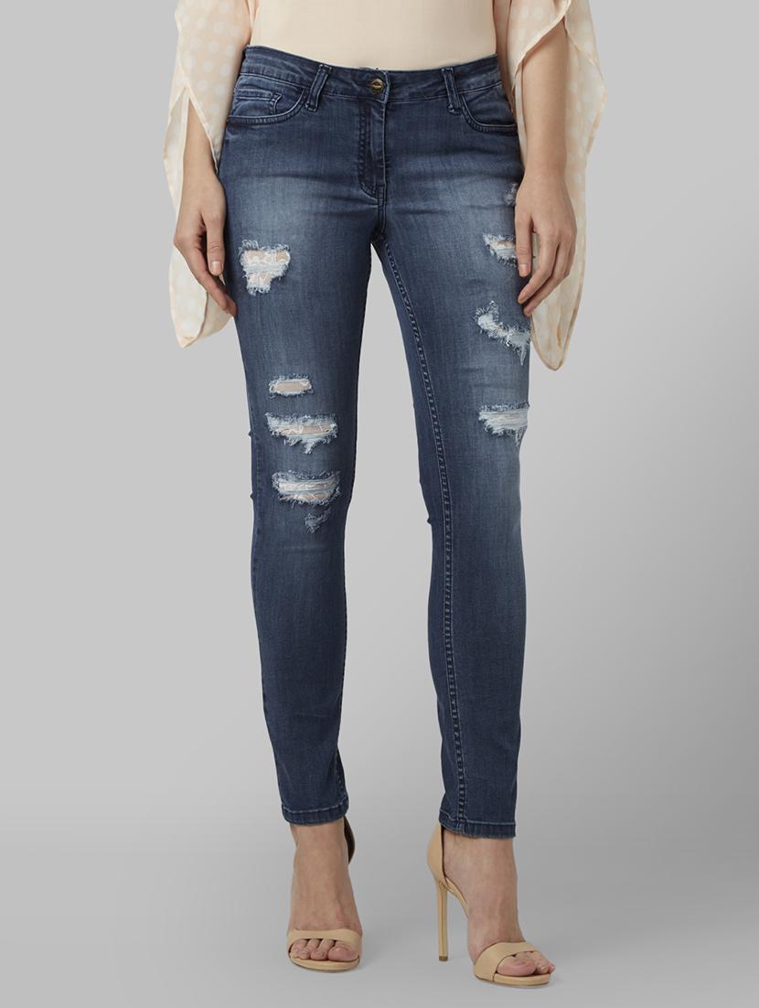 mid rise distressed jeans - 17608764 - Zoom Image - 1