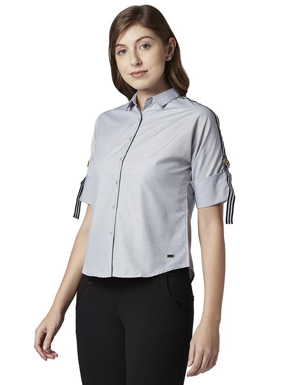 short sleeves solid shirt - 17608884 - Zoom Image - 2