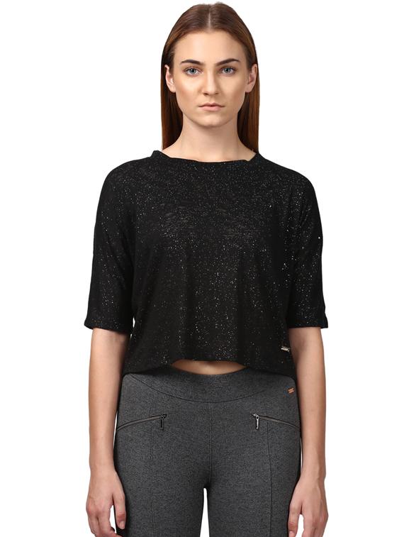 black polyester regular tee - 17608962 - Zoom Image - 1