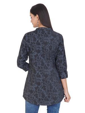 black cotton regular tunic - 17609080 - Standard Image - 3