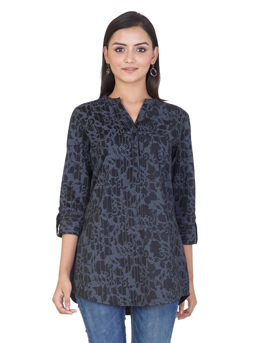 black cotton regular tunic - 17609080 - Zoom Image - 1