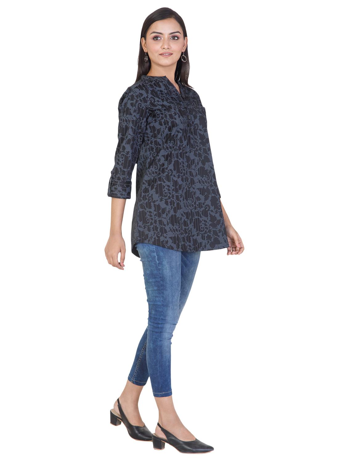 black cotton regular tunic - 17609080 - Zoom Image - 4