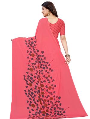 floral printed saree with blouse - 17609464 - Standard Image - 2