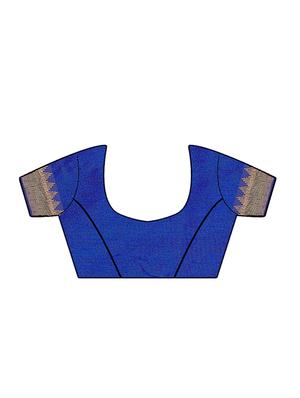 solid bordered saree with blouse - 17610302 - Standard Image - 5