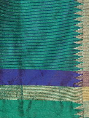 solid bordered saree with blouse - 17610302 - Standard Image - 6