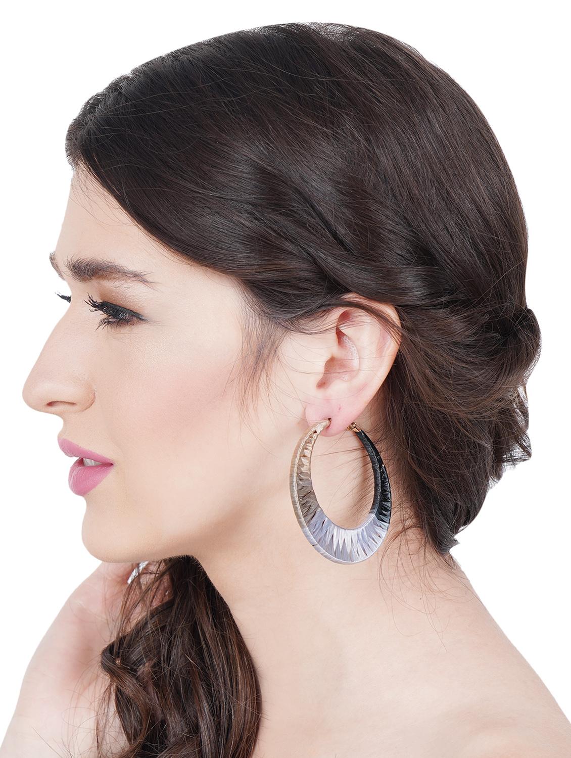 multi colored brass hoop earrings - 17610314 - Zoom Image - 3