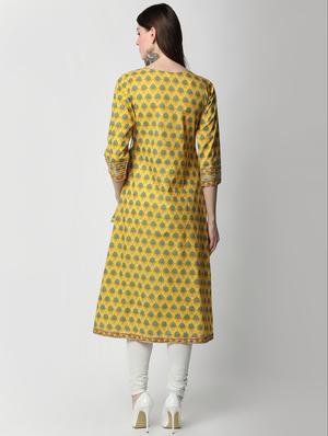 printed angrakha kurta - 17610822 - Standard Image - 3