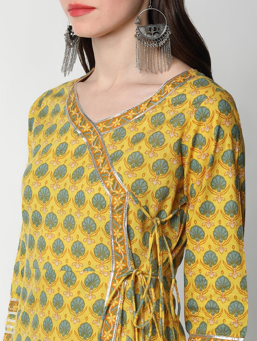 printed angrakha kurta - 17610822 - Zoom Image - 4
