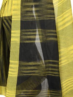 striped tant saree with blouse - 17611166 - Standard Image - 3