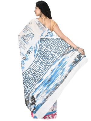 printed tant saree with blouse - 17611173 - Standard Image - 2