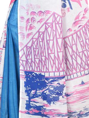 printed tant saree with blouse - 17611174 - Standard Image - 3