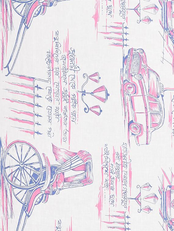 printed tant saree with blouse - 17611174 - Zoom Image - 4