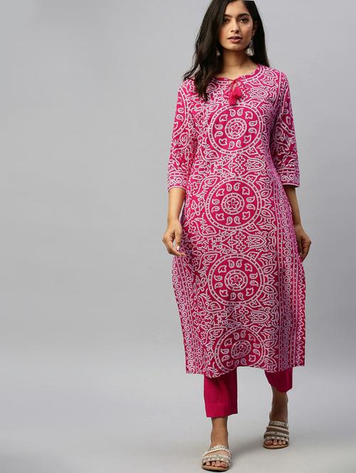 bandhani kurta pant set - 17611250 - Standard Image - 1