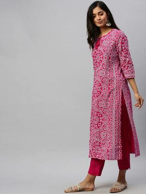 bandhani kurta pant set - 17611250 - Standard Image - 2