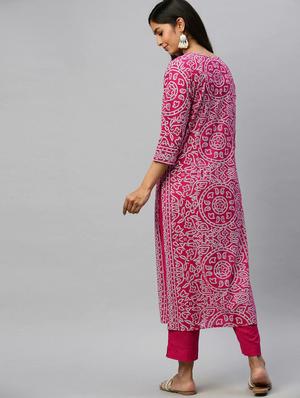 bandhani kurta pant set - 17611250 - Standard Image - 3