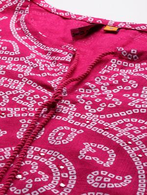 bandhani kurta pant set - 17611250 - Standard Image - 4