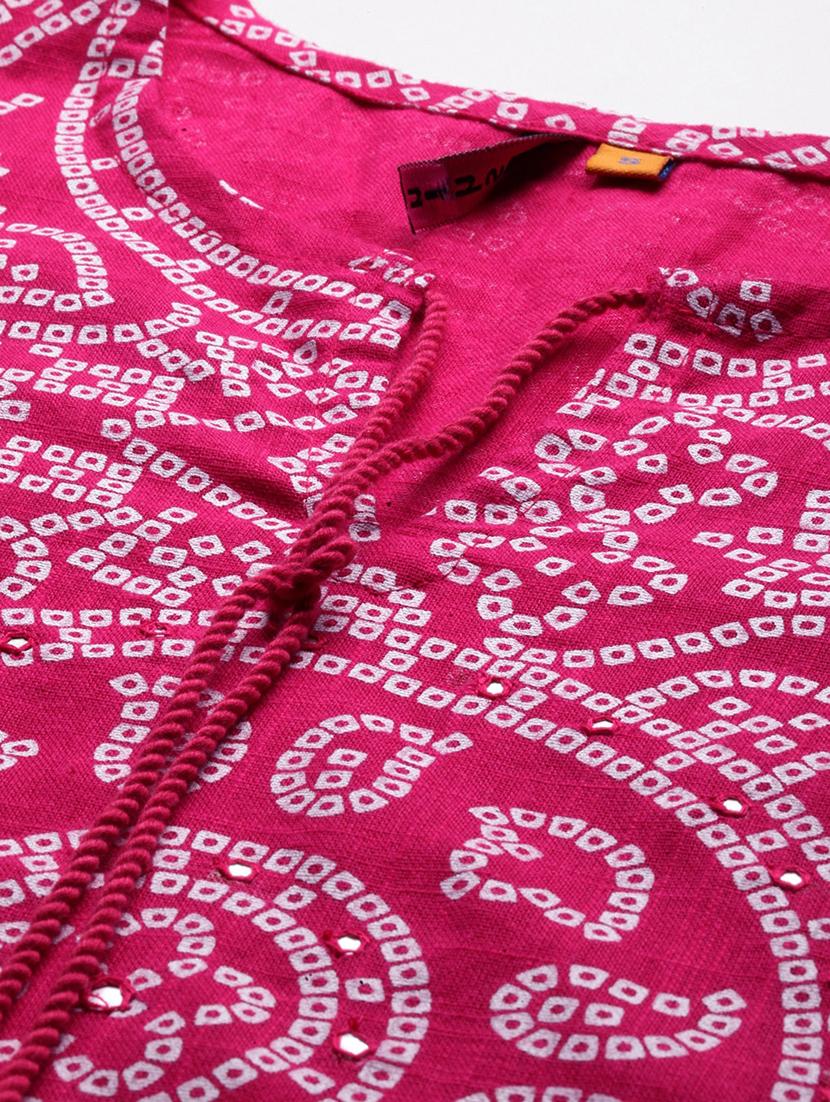 bandhani kurta pant set - 17611250 - Zoom Image - 4