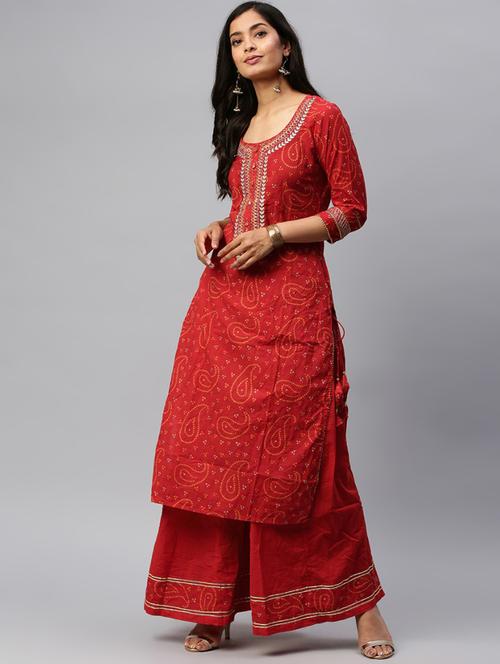 bandhani kurta sharara set - 17611252 - Standard Image - 1