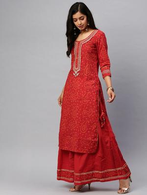 bandhani kurta sharara set - 17611252 - Standard Image - 2